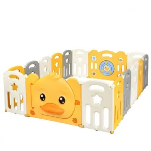 16-Panel Foldable Baby Playpen with Sound