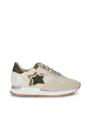 Atlantic Stars Anfibio Womens Suede Leather Sneakers WhiteLeopard