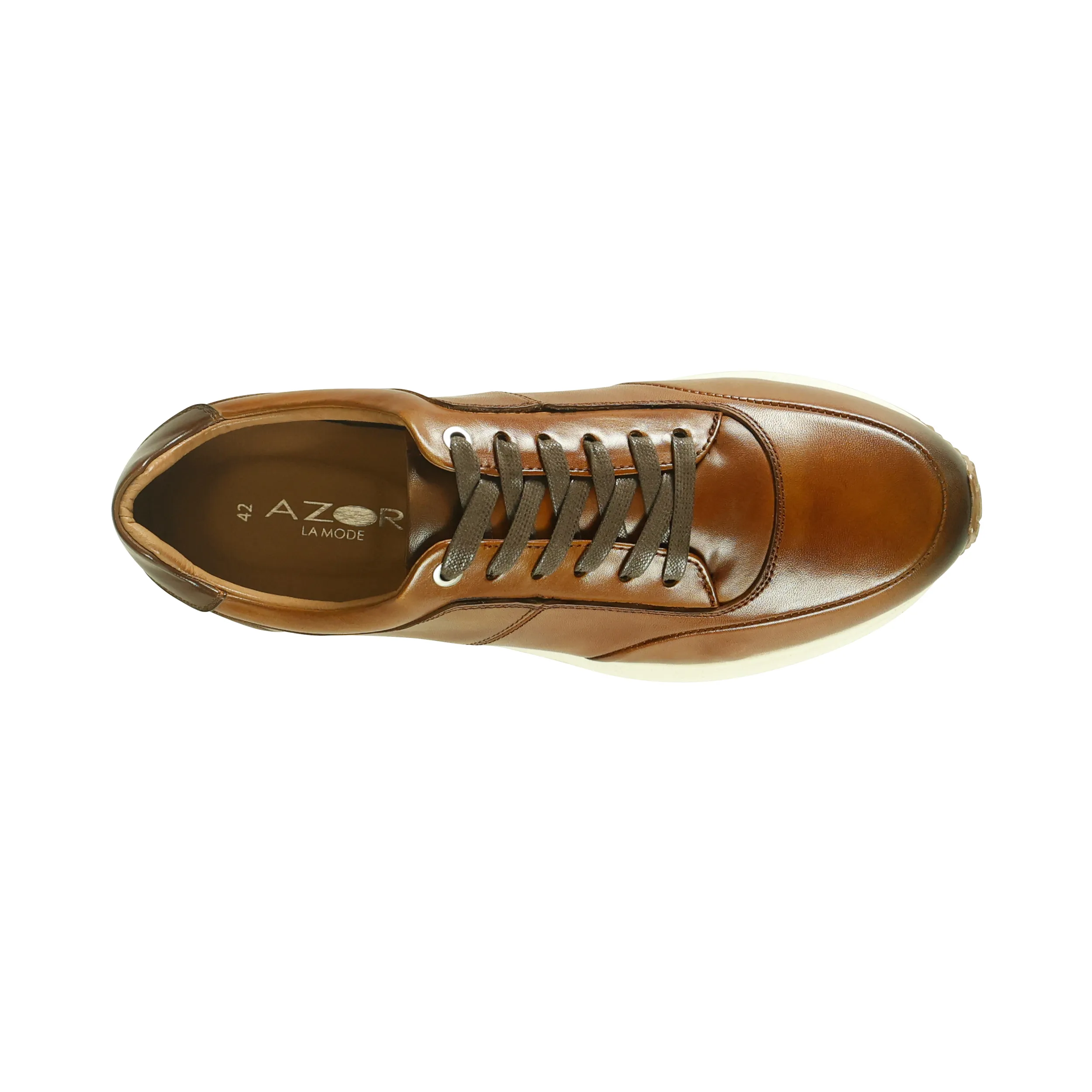 Azor la Mode Calabria Tan Leather Trainers