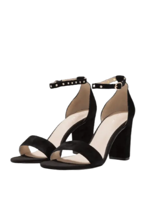 BLACK HIGH-HEELED SANDALS MARIA