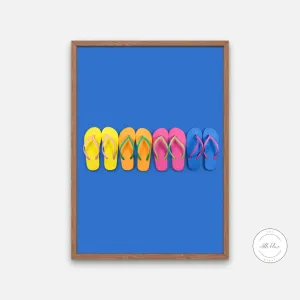 Flip Flop Art PRINTABLE WALL ART, One Piece Wall Art, Minimal Abstract Wall Art, Pop Of Color, Swimming Pool Art, Beach House Decor, Coastal Decor