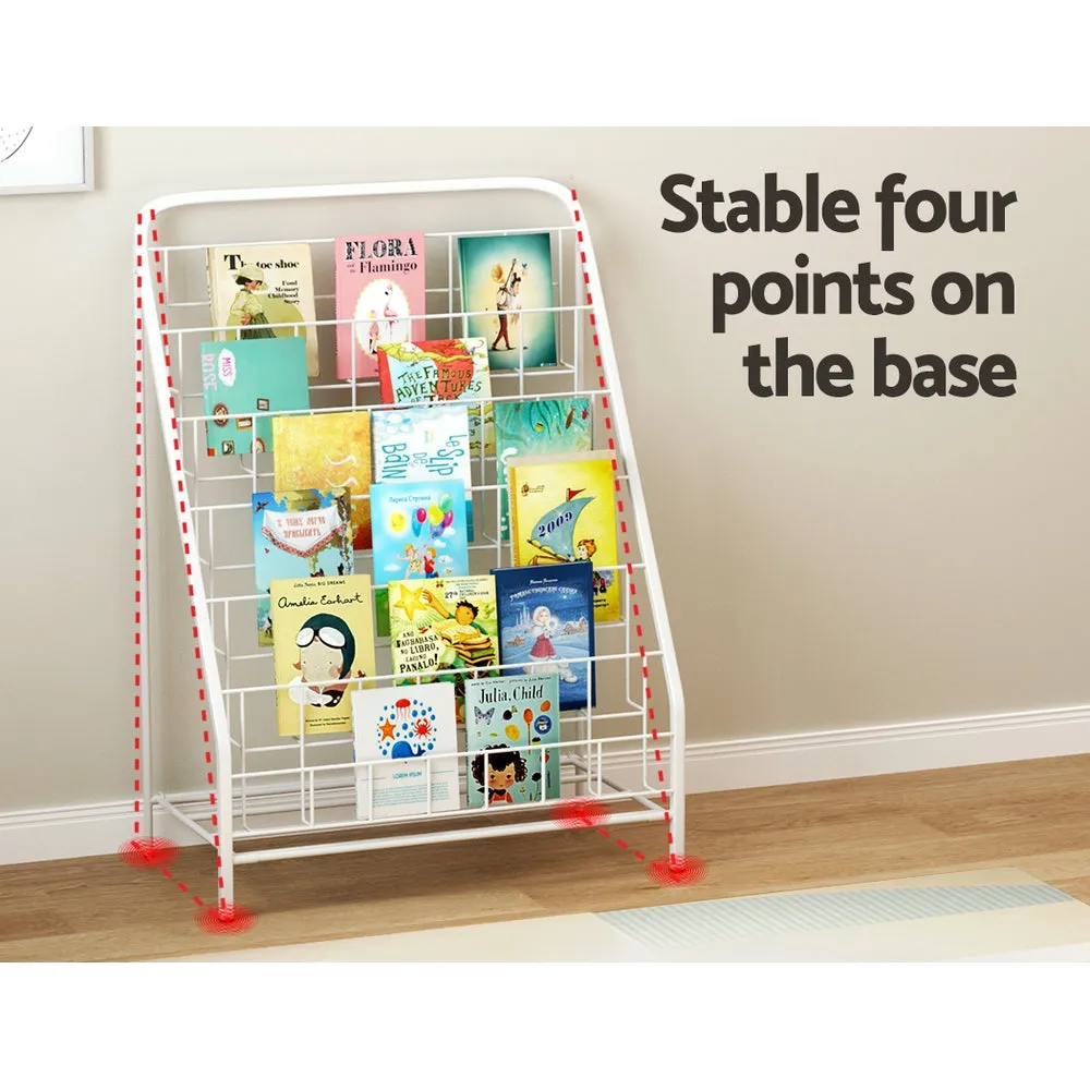 Foldable 6-Tier Kids Bookshelf, Metal Frame, Keezi