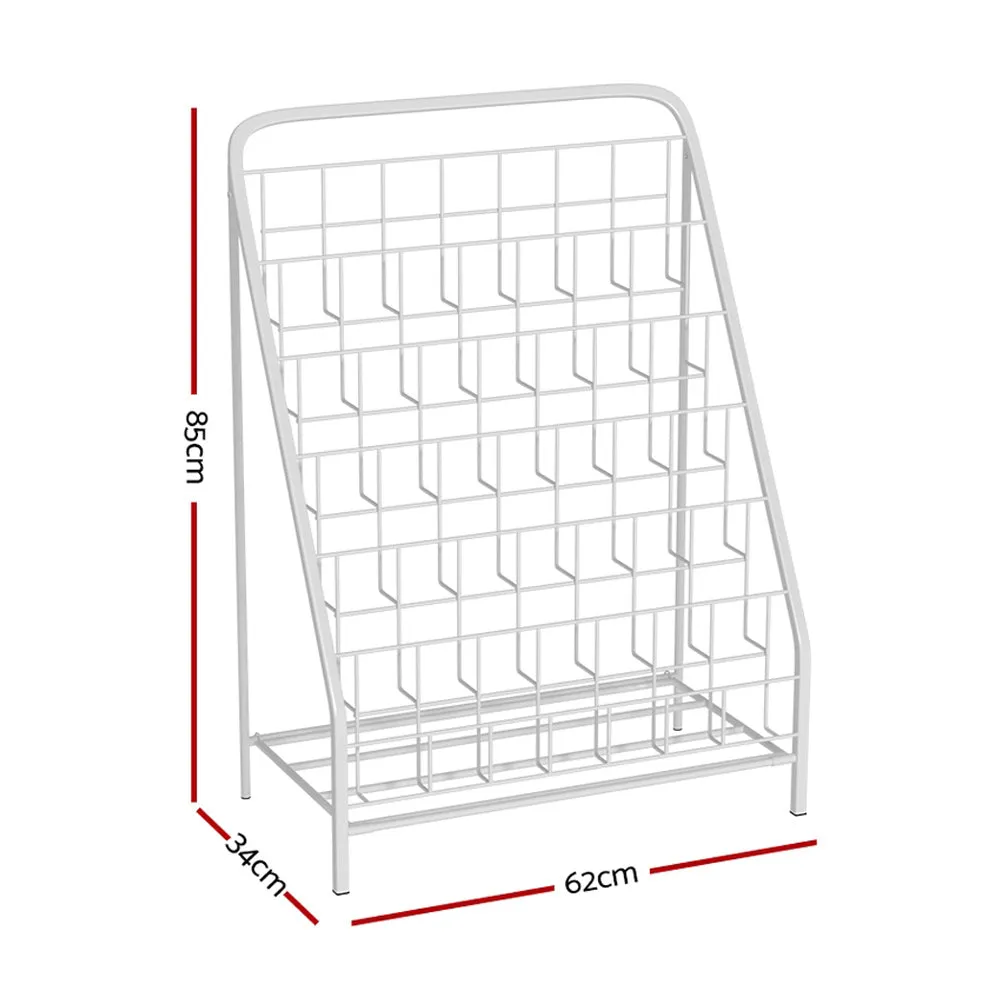 Foldable 6-Tier Kids Bookshelf, Metal Frame, Keezi