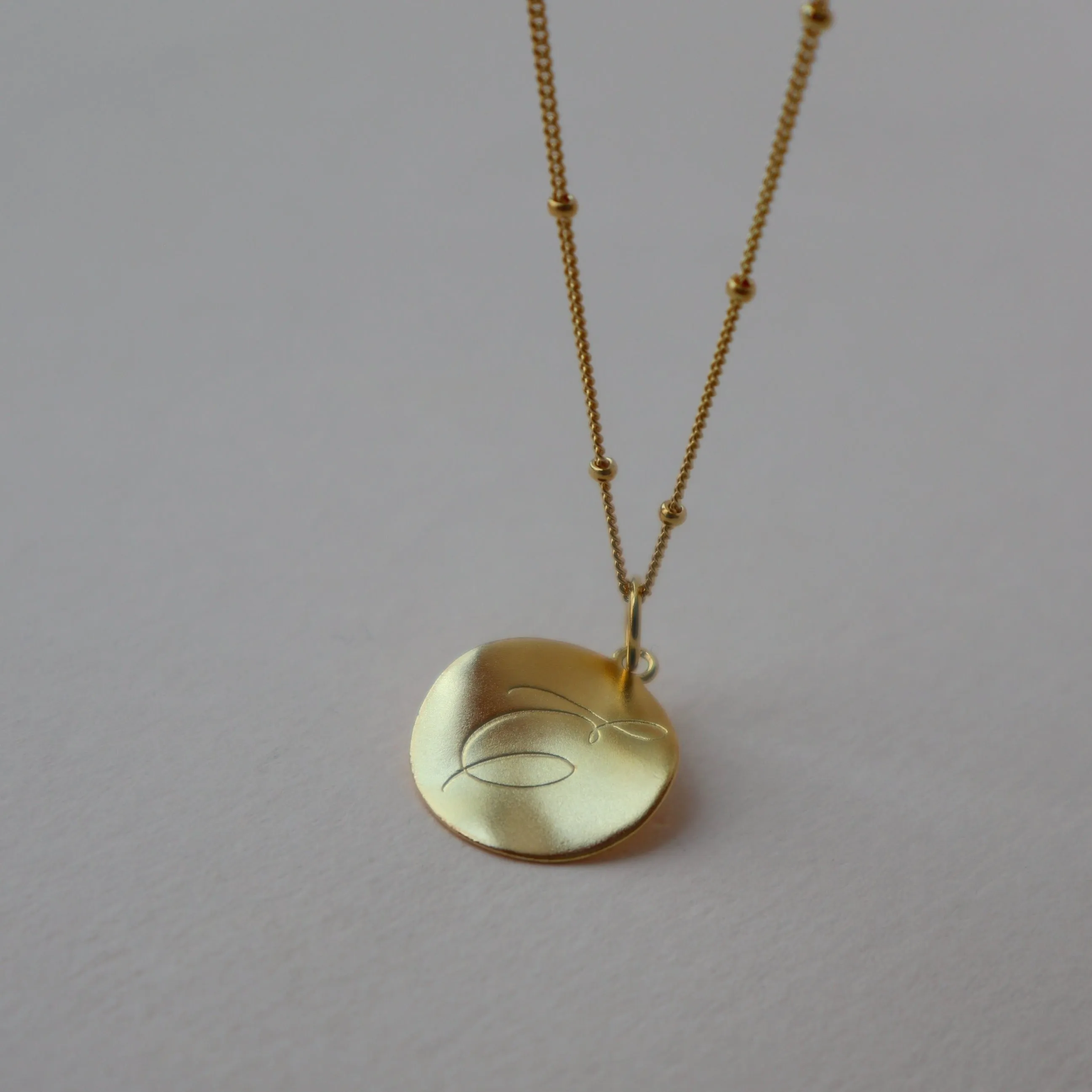 Golden 'Dreamer' Pendant Engraved Necklace