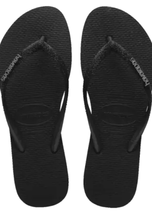 Havaianas - Slim Glitter II Logo Metallic Flip Flops