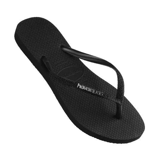 Havaianas - Slim Glitter II Logo Metallic Flip Flops