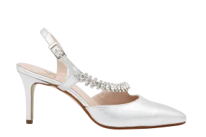 MARIAN Silver  Pointed Toe occasion shoe with diamante