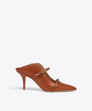 Maureen 70 Tan Leather Mules