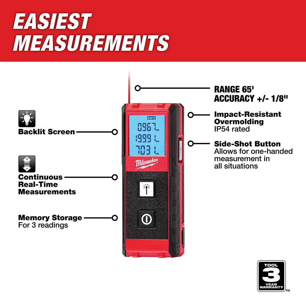 Milwaukee 48-22-9801 65' Laser Distance Meter