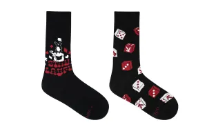 Playboy Poker Men's 2 Pair Crew Socks- Black | Poker Socks | Special Edition