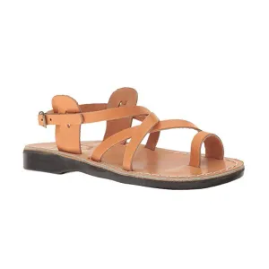 The Good Shepherd Buckle - Leather Toe Loop Sandal | Tan