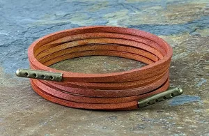 Tortilla Brown leather shoelaces and boot laces 3 mm Square