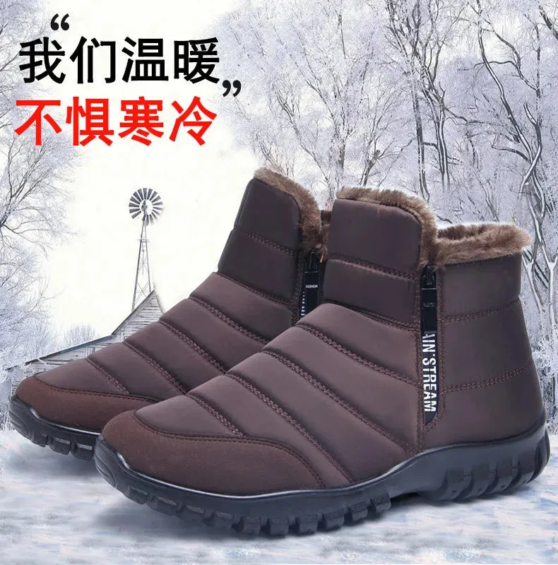 Winter Men Ankle Snow Boots Waterproof Non Slip Shoes for Men