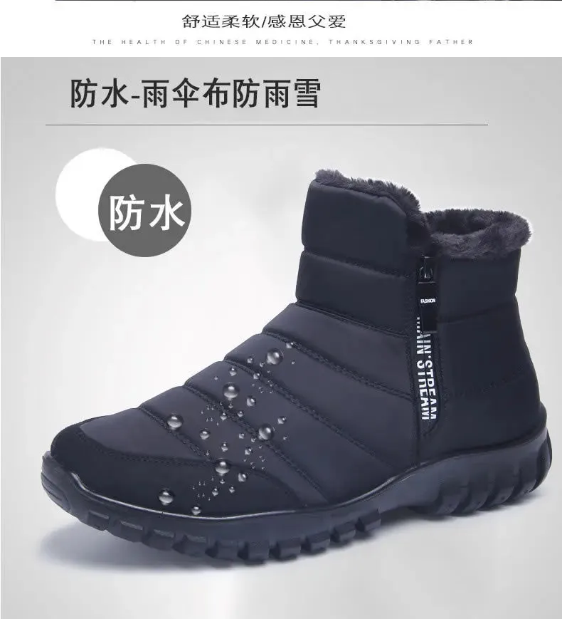 Winter Men Ankle Snow Boots Waterproof Non Slip Shoes for Men