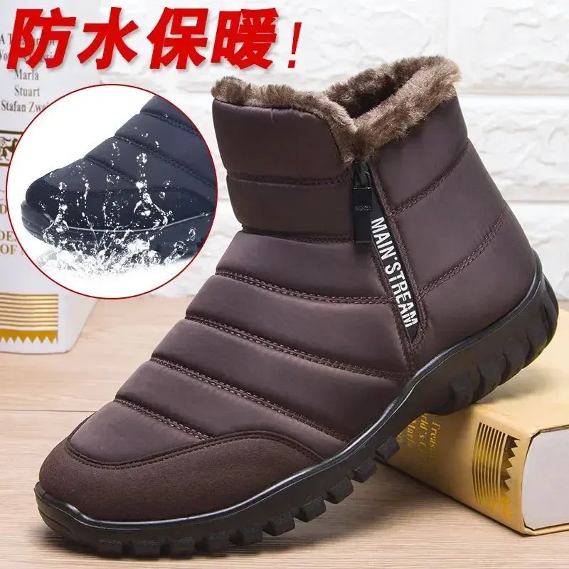 Winter Men Ankle Snow Boots Waterproof Non Slip Shoes for Men