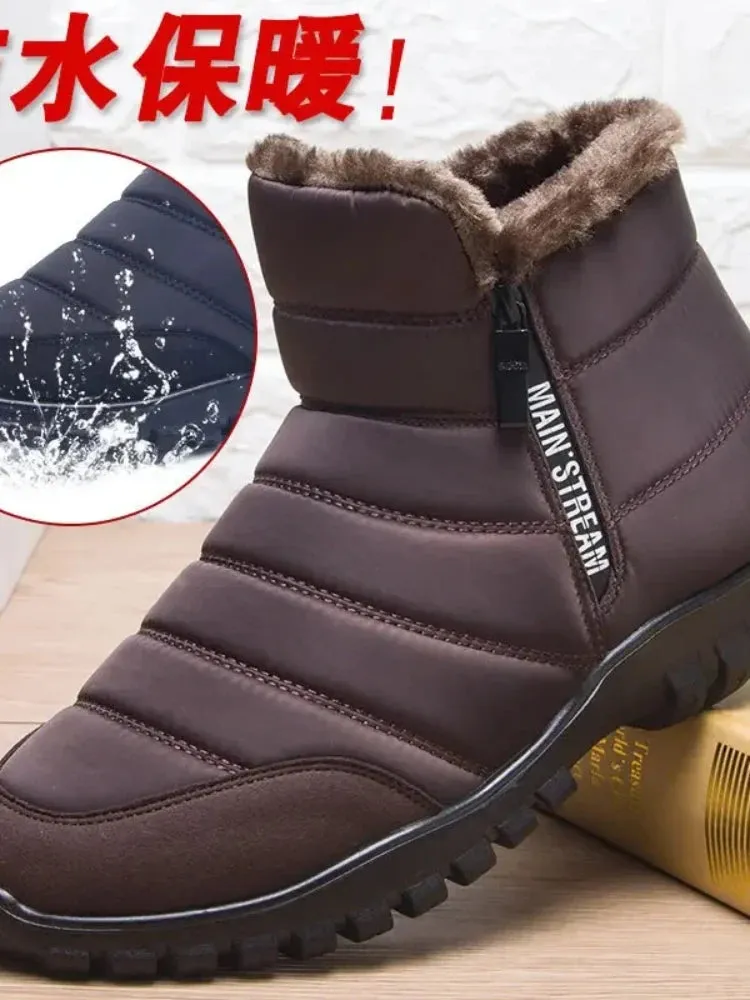 Winter Men Ankle Snow Boots Waterproof Non Slip Shoes for Men