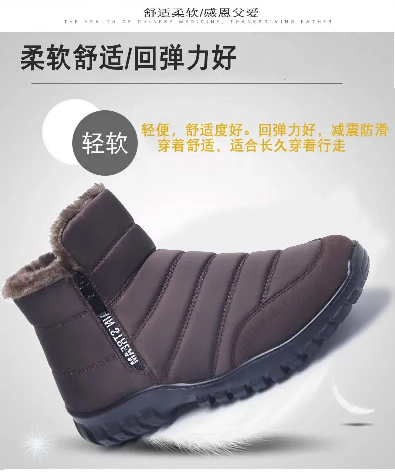 Winter Men Ankle Snow Boots Waterproof Non Slip Shoes for Men