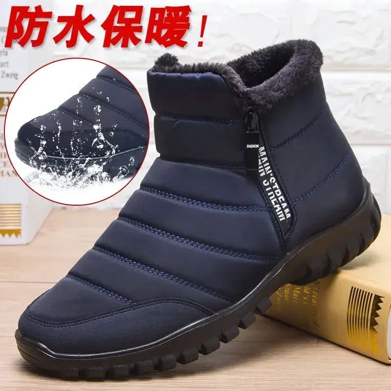 Winter Men Ankle Snow Boots Waterproof Non Slip Shoes for Men